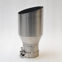 Silenciador de coche cepillado mate de acero inoxidable 304, con punta de escape puntiaguda y boquilla de escape universal de tubo inclinado, 1 Uds.