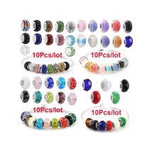 10Pcs/Lot Luminous Crystal Murano Glass Charm Beads Fit Original DIY Brand Bracelet For Women Men Jewelry Gift Special