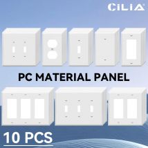 10 Stück Wandpaneel-Lichtschalterabdeckung, verschiedene Stile der PC-Wandpaneel-Lichtschalter-Steckdosenabdeckung, robust und langlebig für zu Hause