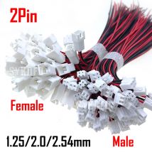 50/100 Stücke 1,25/2,0/2,54mm PH/XH 2Pin 1,25mm 2,0mm 2,54mm Männlich Weiblich Stecker Jack Stecker Mit 150mm Draht