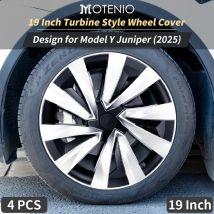 4PCS For Tesla Model Y Juniper 2025 19 Inch Wheel Cap Turbine Style Automobile Replacement Wheel Hubcap Full Rim Cover Accessori
