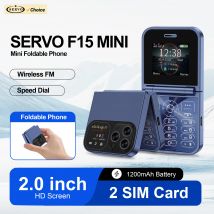 SERVO F15 Mini Flip Telefono cellulare Display da 2.0 "Chiamata vocale magica Registrazione Velocità Quadrante Torcia 2G Fold Cellulari 2 SIM Standby