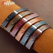 Business Oil Wax Leder Armbanduhr Armband 18mm 20mm 22mm Quick Release Retro Armband mit Dornschließe Uhrenzubehör ﻿