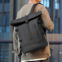 Zaino da pendolarismo da uomo borsa da viaggio di grande capacità borsa per computer da 17,3 pollici zaino da lavoro borsa da scuola per studenti universitari in pelle pu riunione viaggi d'affari