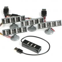 Set di luci da costruzione da 4 pezzi LED RGB per mattoni Faretti ideali ad alta luminosità per modelli di illuminazione esterna fai-da-te