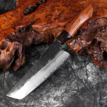 XITUO 7-Zoll japanisches Nakiri-Messer, handgeschmiedeter Hartstahl, 3-lagiger Palisandergriff, Pro-Küchenmesser – ultrascharf