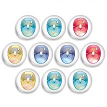 10 teile/satz 14mm Nette Muster Blythe Puppe Augen Chips Geeignet Dünne Schüler Glas Cabochons Spielzeug Teile DIY Puppe Zubehör