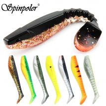 Spinpoler 5 "miękka przynęta do pływania Minnow Shad przynęta wędkarska ogon wiosła silikonowy sztuczny Jigging Wobbler Jerkbaits szczupak Bass 2 sztuk/paczka