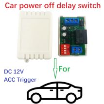 20A DC 12V Car ACC Trigger Delay Power-off Switch Board Timing Switch Relay Module for Car lights, headlights delay off, etc