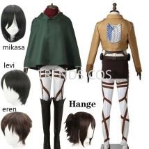 Cosplay Anime Levi Ackerman Mikasa Ackerman Costume Cosplay Eren Jaeger Abiti Hange Zoe Costume Cosplay AOT Set completo