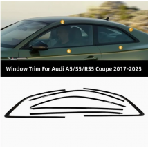 Moldura Decorativa para Ventanas de Audi A5/S5/RS5 2009-2025, 2/4 Puertas, Acero Inoxidable Negro, Cubierta Lateral Exterior