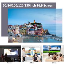 High Brightness Projector Screen 60/84/100/120 inch 16:9 Reflective Fabric Cloth Beamer Projection Screen for DLP LED Projector