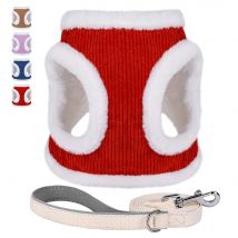 Warmes Winter Hunde geschirr und Leine Set weiches Fell Katze Hund Weste Geschirr für kleine mittlere Hunde Katzen Chihuahua Französisch Bulldogge