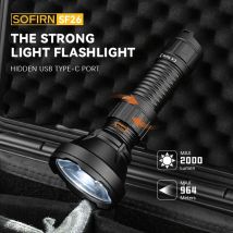 Sofirn SF26 2000lm SFT40 LED 6000K Torcia tattica Type-C Ricaricabile Protable Potente torcia 21700