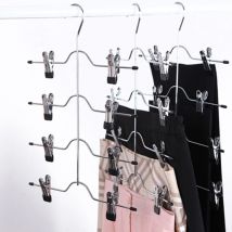 Gonna a 4/6 livelli pantaloni appendiabiti per pantaloncini con clip regolabili salvaspazio antiscivolo 12 clip portaoggetti per abbigliamento porta gonna in metallo
