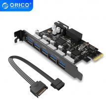 ORICO PVU3-5O2I USB3.0 PCI-E Expansion Card 5 Ports Hub Adapter External Controller Express Card with 4-pin Power Connector Cord