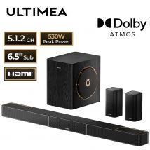 ULTIMEA Skywave X40 5.1.2-kanałowy bezprzewodowy system dźwięku przestrzennego do telewizora z Dolby Atmos, soundbar do kina domowego z bezprzewodowym subwooferem