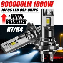 Żarówka LED H7 H4 CANBUS 900000LM Super Jasna 9003 HB2 6000K Światło LED do Samochodu Bezprzewodowa Lampa Reflektorowa do Motocykla