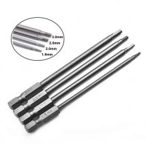 Schraubendreher-Bit, 4 Stück, 1/4 Zoll Sechskantgriff, Magnetkopf-Schraubendreher, S2-legierter Stahl, 1,5/2,0/2,5/3,0 mm, Schlagschrauber