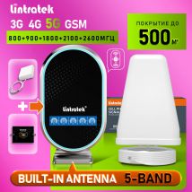 Lintratek Amplificatore cellulare a 5 bande 800 900 1800 2100 2600Mhz 5g Ripetitore di segnale mobile GSM 3g 4g Kit ripetitore antenna integrato