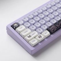 Anime Cartoon Sanrio Kuromi XDA Tastenkappen-Set, 144 Tasten, MOA-Profil, PBT, Thermosublimation, MX-Schalter, mechanische Tastatur-Tastenkappen