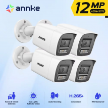 ANNKE C1200 Smart Dual Light 12MP Ultra HD PoE Telecamera IP Microfono incorporato Telecamere di sicurezza di sorveglianza Visione notturna IR a colori IP67