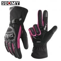 Suomy Guanti da moto caldi invernali Guanti da equitazione da moto femminili impermeabili antivento Guanti da moto da motocross rosa da donna