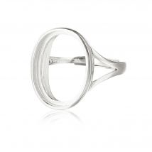 Ringrohling für 6 x 8 mm/7 x 9 mm/8 x 10 mm/9 x 11 mm/10 x 14 mm/12 x 16 mm/13 x 18 mm ovale Cabochons aus 925er Silber, verstellbare Ringfassung