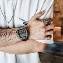 Vollautomatische mechanische Uhr für Herren, großes Zifferblatt, trendige und modische mechanische Uhr in Weinfassform, Sport-Herrenuhr