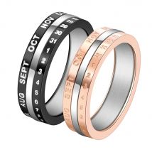 Gravierbarer rotierender Datumsring, Titanstahl, Zahlenband, anpassbarer Jubiläumsschmuck für Männer und Frauen, stapelbarer Großhandelsring