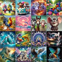 CHENISTORY Diamond Art Painting Animal Diamond Embroidery Kits Mosaic Cross Stitch Decorations For Home