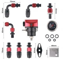 Universeller einstellbarer Kraftstoffdruckregler-Kit mit Manometer AN6 Kraftstoffleitungsschlauch und Armaturen-End-Kit für die Automobilindustrie