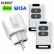 Universal Fernbedienung Mini Steckdosen 433MHZ Rf Smart Plug 220V 15A Einzelne Steckdosen Schalter für Haushaltsgeräte led
