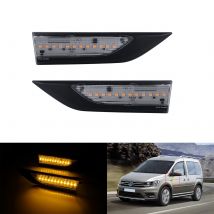 2x LED ambra indicatore di posizione laterale ripetitore girare luce singola lente trasparente per VW Caddy 4 MK IV 2015-2020