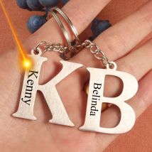 Personalisierter A-Z-Anfangslasergravur-Namens-Schlüsselanhänger, DIY-Rucksack, Metallanhänger, individuelle Geschenke für Hochzeitszubehör, Geschenkschmuck