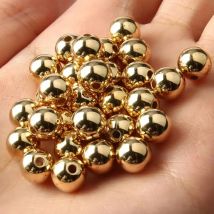 30-500 stücke 3/4/6/8/10/12mm CCB Kunststoff Goldene Runde Acryl Spacer Perlen für Schmuck Machen DIY Armbänder Liefert Zubehör