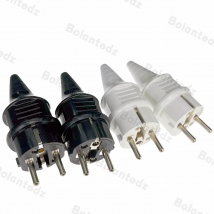 Bolantedz Europäischer Schuko Frankreich Deutschland EU ø4,8mm Pin DIY wiederverdrahtbarer Netzstecker 250V 16A