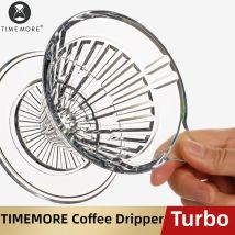 TIMEMORE Crystal-eye Turbo Dripper,  Pour-Over Drip Coffee Filter Maker, Home Coffee Brewing Tool with Filter Papers Included