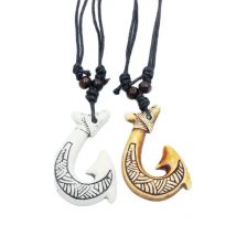 Nuova zelanda Maori fishhook collana amo da pesca ciondolo uomo donna girocollo gioielli retrò imitazione Yak Bone collana amuleto regalo
