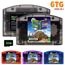EVERGENESIS 64 Open Source N64 Cartuccia di gioco 5000 in 1 per Nintendo 64 Scheda di gioco compatibile con scheda 32G gratuita Supporto 64DD Giochi