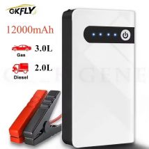 GKFLY 12000mAh Avviatore di emergenza per auto Accumulatori e caricabatterie di riserva Batteria per auto portatile Booster Buster Caricatore Dispositivo di avviamento 12V Cavi di avviamento