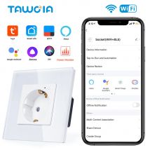 TAWOIA Presa a muro Wifi Standard UE Cornice in vetro Presa per monitor di alimentazione Presa elettrica Funziona con Alexa Tuya Google Home Yandex