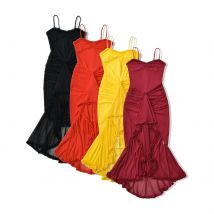 2025 Sexy Holzohren V-Ausschnitt Mesh Sling Kleid Frauen geraffte schlanke Taille Paket Hüften Rüschen unregelmäßige Schwalbenschwanz Kleider Party Robe