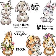 Mangocraft Frohe Ostern Kaninchen Niedlichen Häschen Stanzformen Klare Stempel DIY Scrapbooking Metall Stirbt Silikon Stempel Für Karten Alben