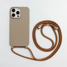 Custodia con cinturino per iPhone 17 16 14 13 12 Mini 11 15 Pro Max XS X Plus Cordino a tracolla Custodia esterna in silicone TPU morbido antiurto