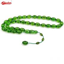 Grün Harz Tasbih 33 Große größe gebetskette islamischen Rosenkranz Muslimischen Mann türkische gebet perlen Mastkhan arabischen schmuck Misbaha Eid geschenk
