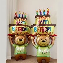 2 stücke Extra Große Nette Bär Umarmung Kuchen Form Aluminium Film Ballon Baby Geburtstag Party Dekoration Ballon Geburtstag Geschenk