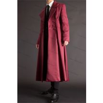 Abiti da uomo in velluto autunnale Set 2 pezzi Giacca lunga + Pantaloni in cotone Giacca da lavoro formale da ufficio personalizzata Cappotti da smoking da sposa