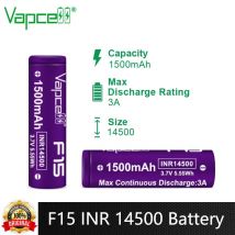 Original Vapcell F15 INR 14500 Akku 1500mAh CDR 3A 3,7V Lithium-Ionen Wiederaufladbare Batterien AA Batteriezelle für Taschenlampe