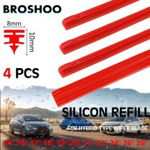 4PCS Car Wiper Blade Strips Silica Gel Silicon Refill Strips for Hybrid Type Wiper Blade 8mm 14"16"17"18"19"20"21"22"24"26 28"